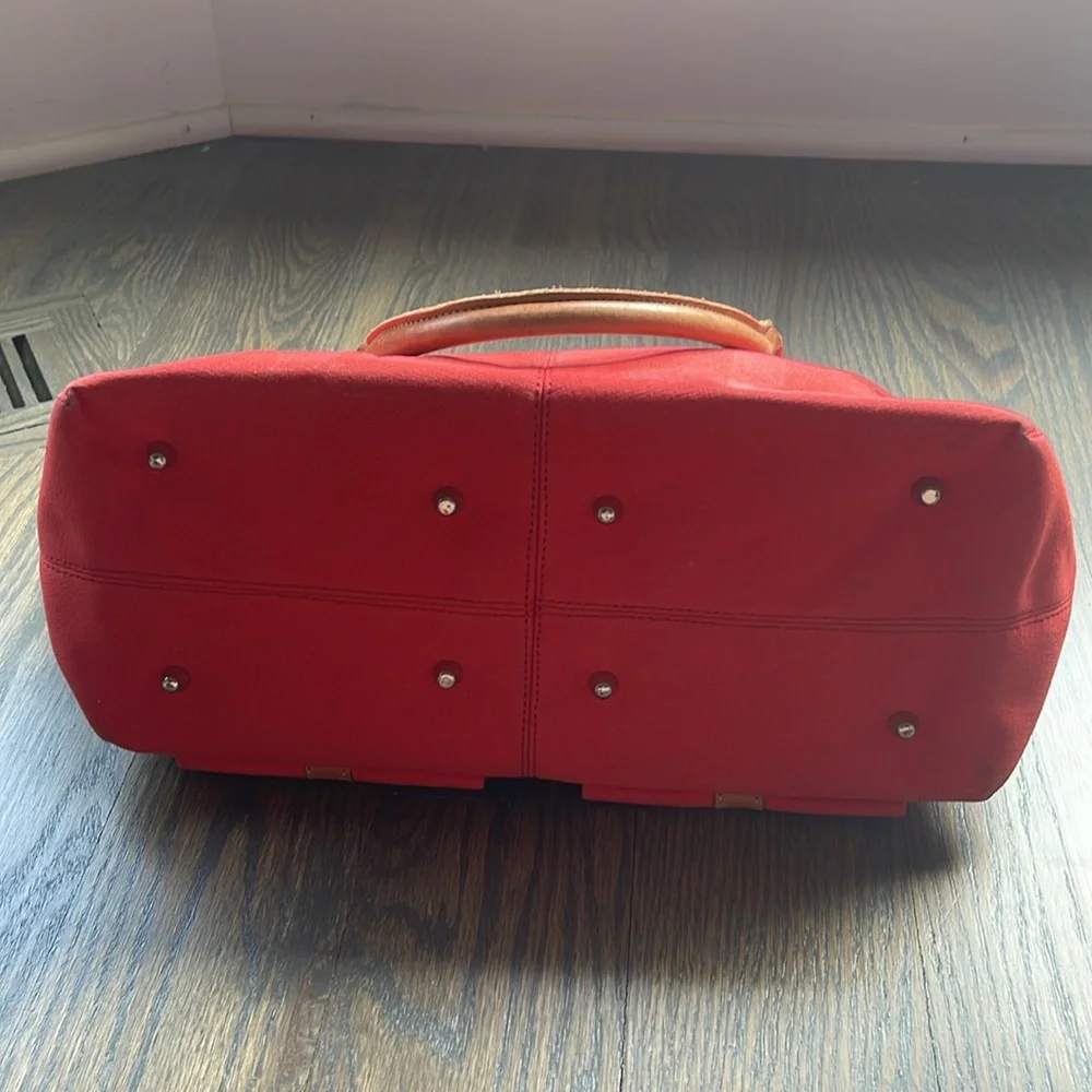 Women’s Tod’s Orange Canvas/Tan Leather Satchel Bag